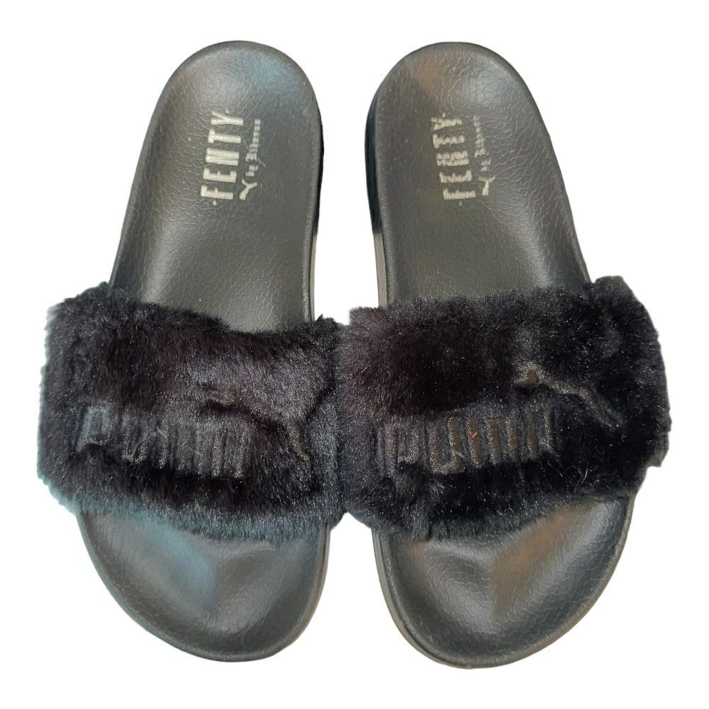 Fenty faux fur slides
